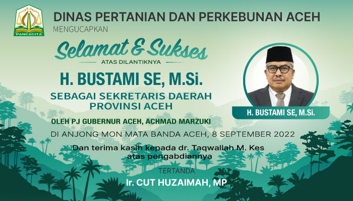 Iklan Ucapan Selamat Sekda Aceh Bustami dari Pertanian dan Perkebunan