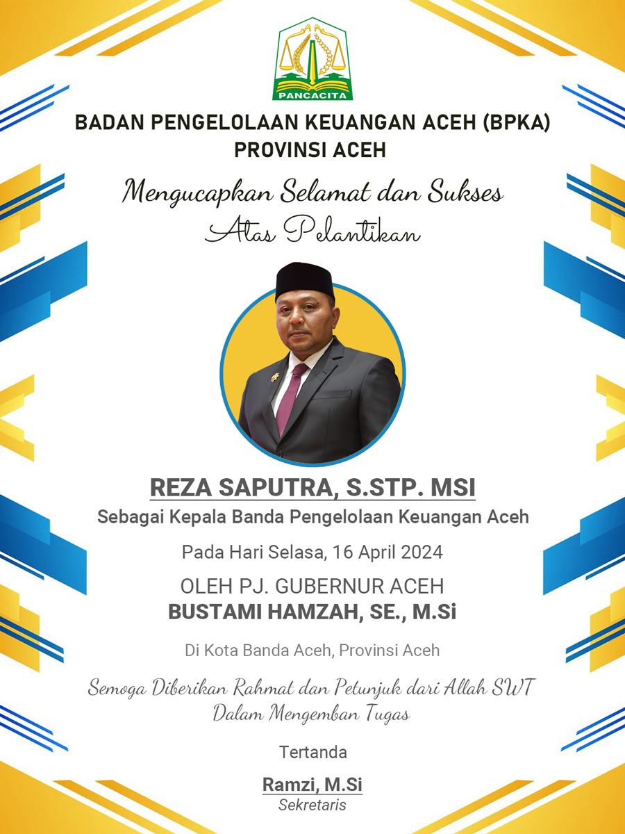 Iklan Ucapan Selamat Pelantikan Reza Saputra sebagai Kepala BPKA dari BPKA