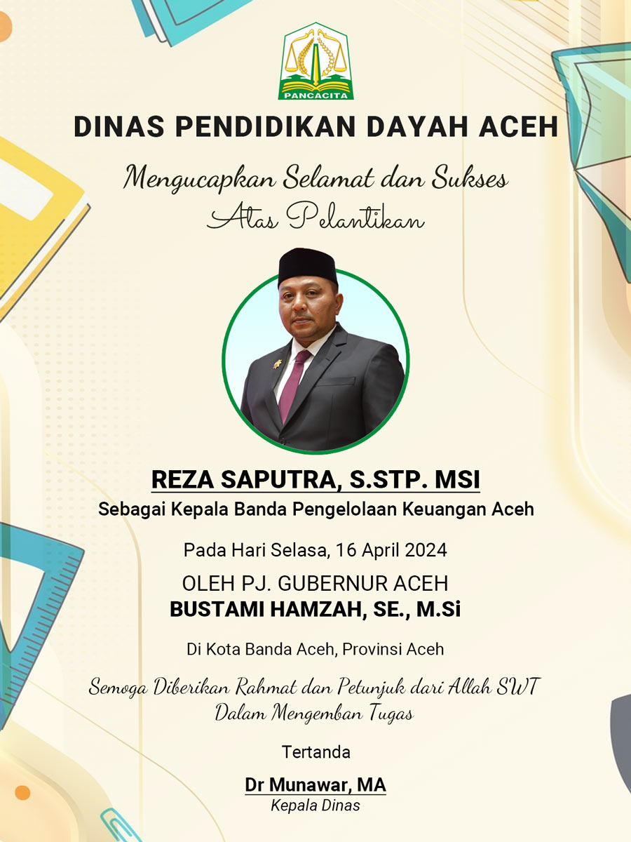 Iklan Ucapan Selamat Pelantikan Reza Saputra sebagai Kepala BPKA dari DPDA