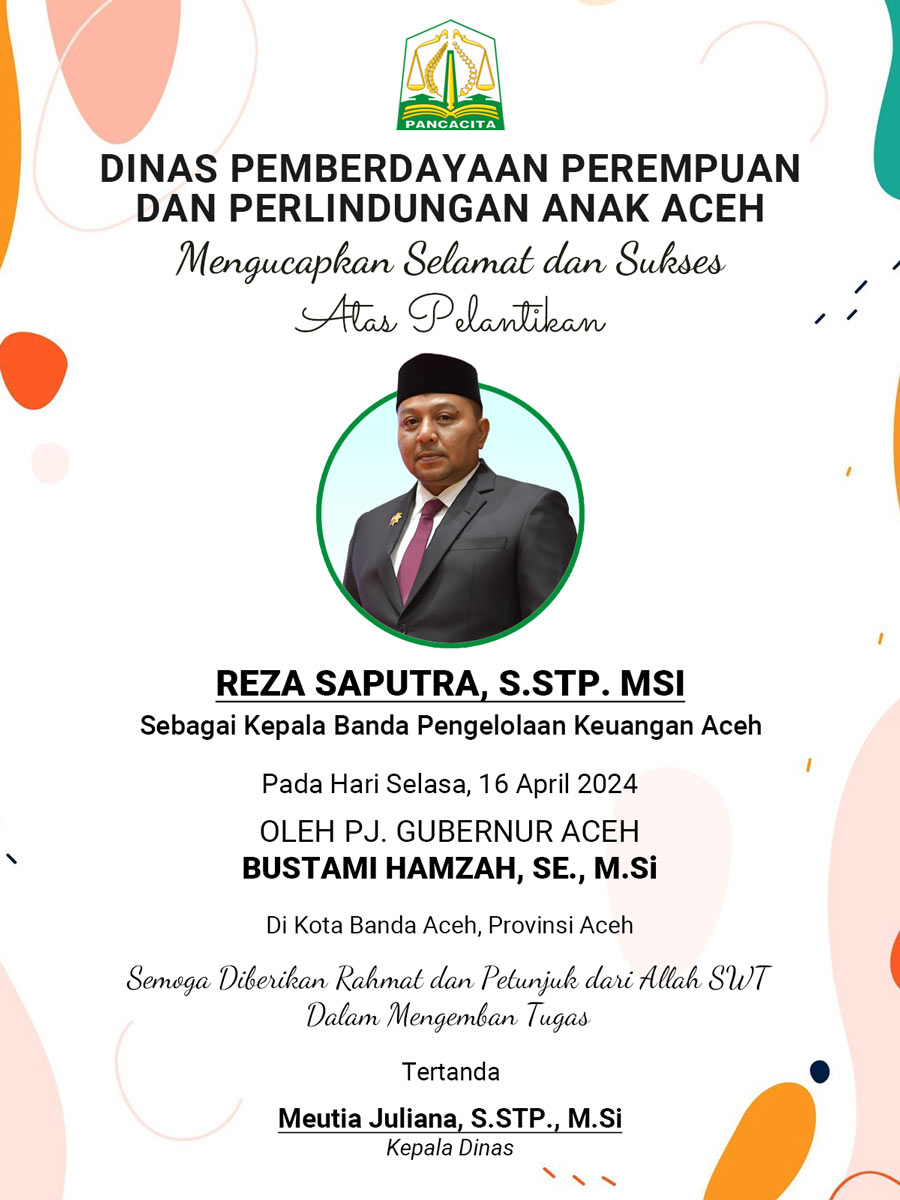 Iklan Ucapan Selamat Pelantikan Reza Saputra sebagai Kepala BPKA dari DPPPA