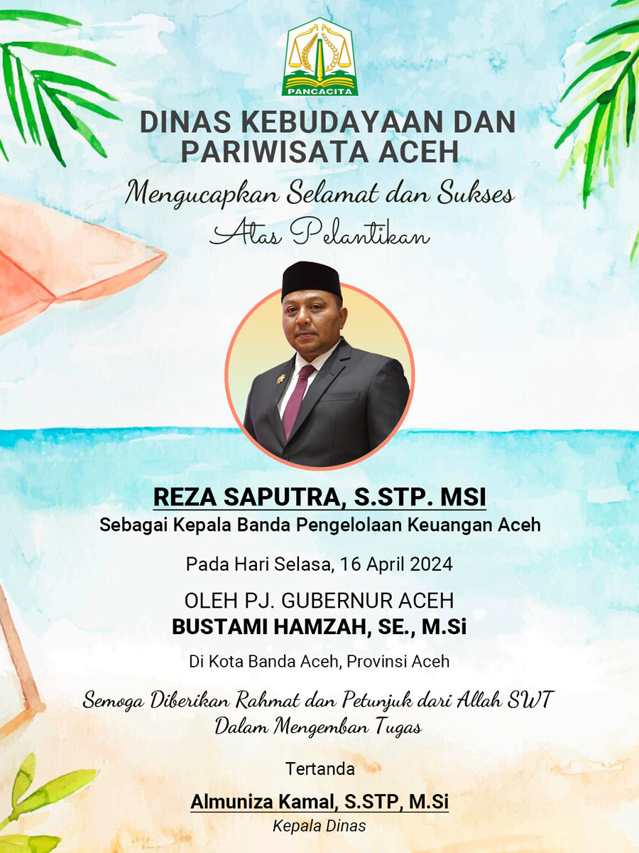 Iklan Ucapan Selamat Pelantikan Reza Saputra sebagai Kepala BPKA dari Dibudpar