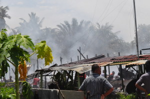 Asrama Kodim di Kuala Simpang Terbakar