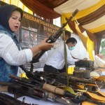 Senjata api illegal sitaan Polda Aceh. (Foto PM/Taufan Mustafa)