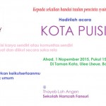 Moritza Thaher dan Sulaiman Juned akan Meriahkan Kota Puisi