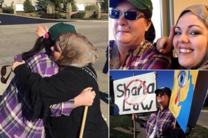 Demonstran Anti-Islam Terkejut Dibalas Pelukan Lembut Muslimah AS