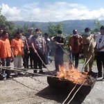 Polres Gayo Lues Musnahkan 30 Bal Ganja Kering