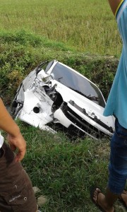 Kecelakaan Beruntun di Aceh Utara, Agya Nyungsep ke Parit
