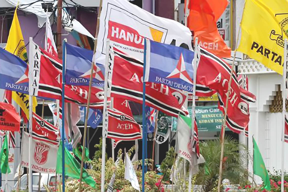 Bendera Partai Politik di Aceh (Foto Ist-google)