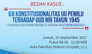 Besok Fakultas Hukum Unsyiah Gelar Bedah Kasus