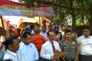 Press release Polda Aceh kasus tambang emal Ilegal. (IST)