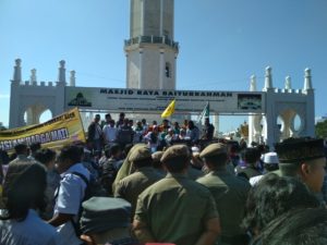 Aksi Bela AKBP Untung, Pengunjuk Rasa Minta Kapolri Dukung Syariat Islam di Aceh