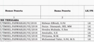 6 Calon Anggota Panwaslih Agara Akan Ikuti Fit and Proper Test