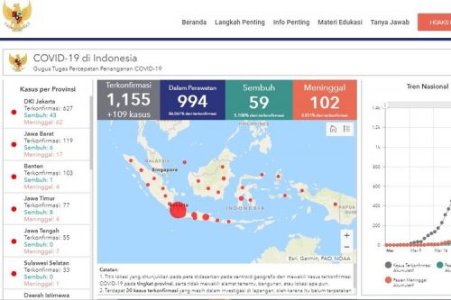 Update Rincian Kasus Covid-19 di 29 Provinsi di Indonesia