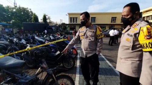 sepeda motor sitaan razia balap liar oleh Polresta Banda Aceh