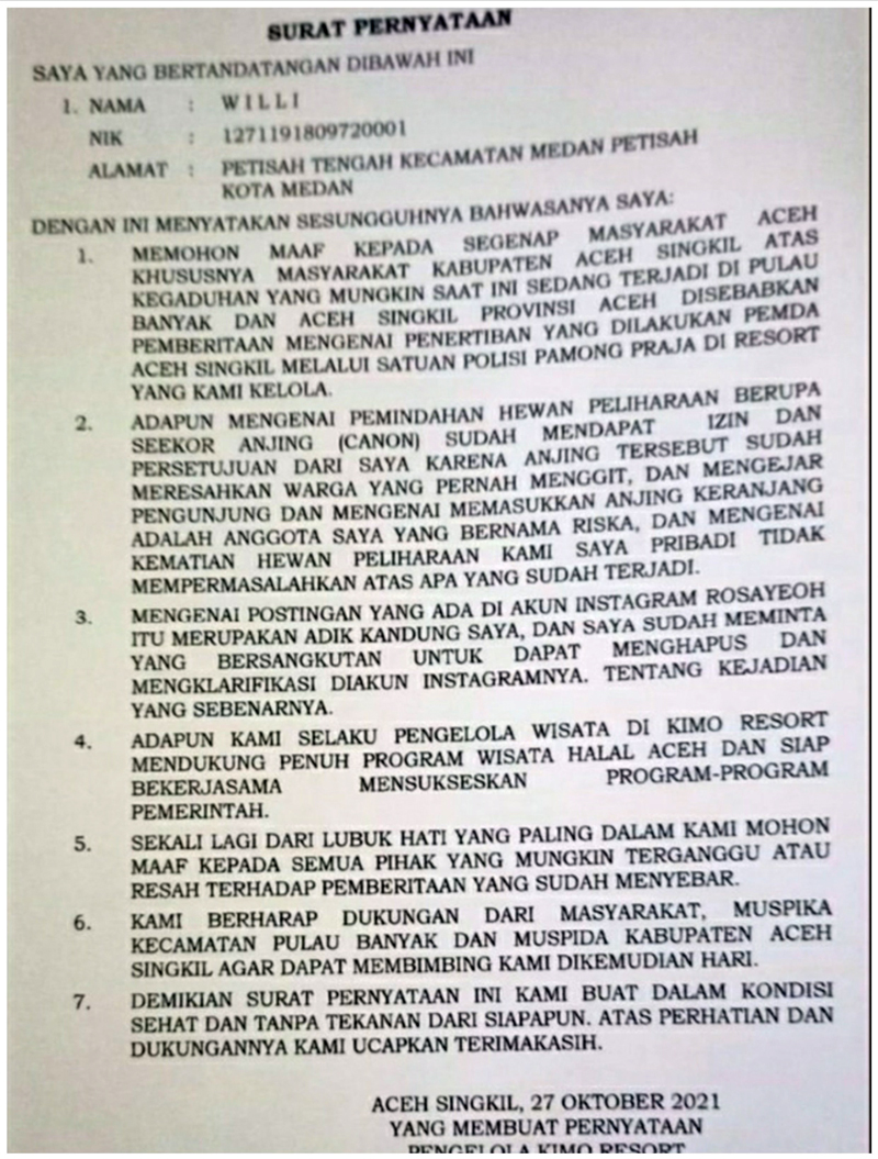 Permintaan Maaf anjing