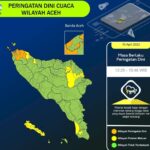 Peta wilayah yang masuk dalam peringatan dini cuaca di Aceh (Foto: BMKG)
