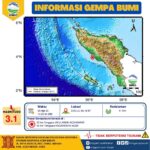 Gempa bumi dengan magnitudo 3,1 mengguncang wilayah Meulaboh, Kabupaten Aceh Barat, pada Rabu (3/4) pukul 14.33 WIB.